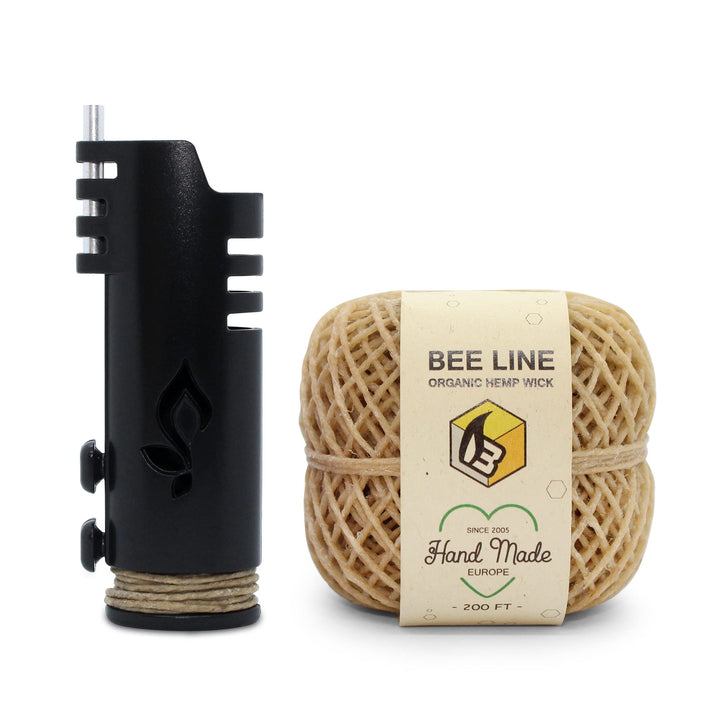 Hemp Wick Bundle Pack: 200 FT Beeline Hemp Roll + 1 Hemplights Hemp Wick Lighter (Green)