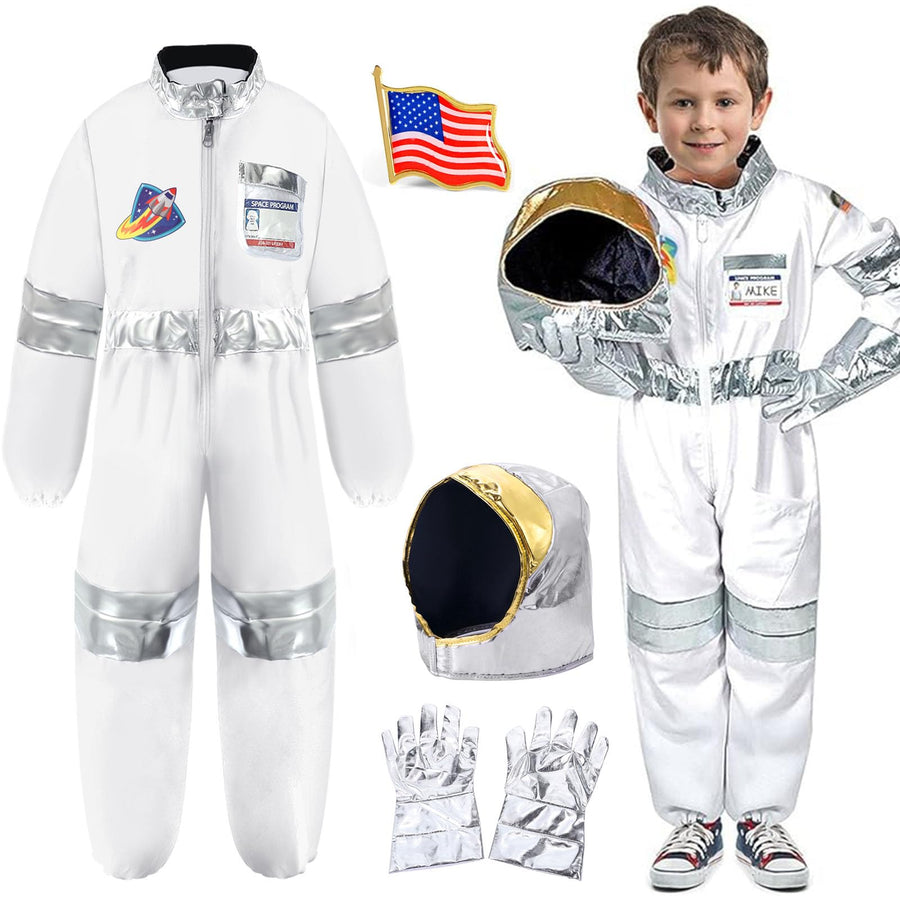 Latocos Astronaut Costume for Kids Space Pilot Jumpsuit