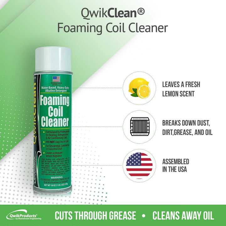 Foaming Coil Cleaner for AC Unit, Heating, Refrigerator, Air Conditioner No Rinse Coil Cleaner Spray Breaks Down Dirt, Dust, Grease, and Oil