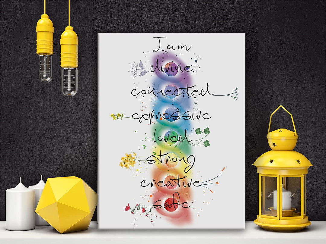 Chakra Meditation Yoga Poster Canvas Wall Art for HomeBedroomMeditation StudioYoga Studio Decor Yoga Buddhist Art Canvas Print Wall Art Painting Ready to Hang Spiritual Gifts Easel &amp; Hanging