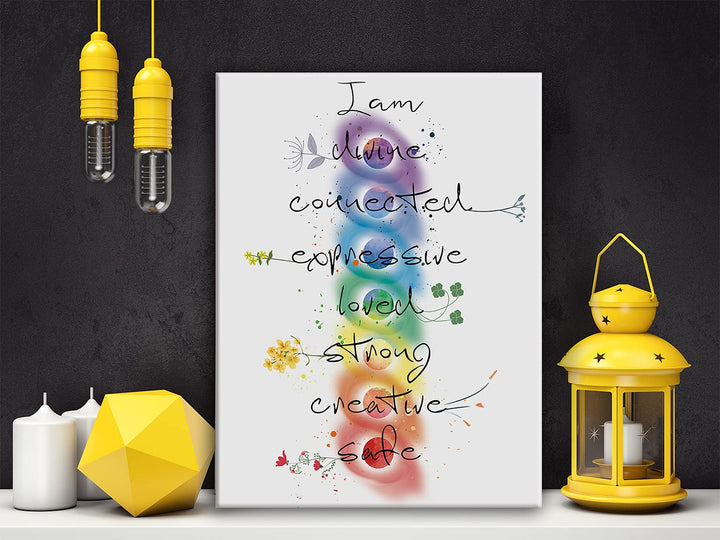 Chakra Meditation Yoga Poster Canvas Wall Art for HomeBedroomMeditation StudioYoga Studio Decor Yoga Buddhist Art Canvas Print Wall Art Painting Ready to Hang Spiritual Gifts Easel &amp; Hanging