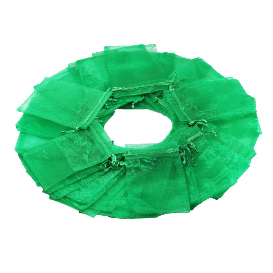 100Pcs 4x6 Inches Sheer Drawstring Organza Jewelry Pouc