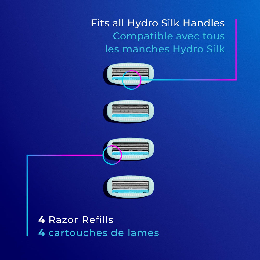 Women&#39;s Razor Blade Refills, Hydro Silk 5 Sensitive Care, 4 Count (Packaging May Vary)