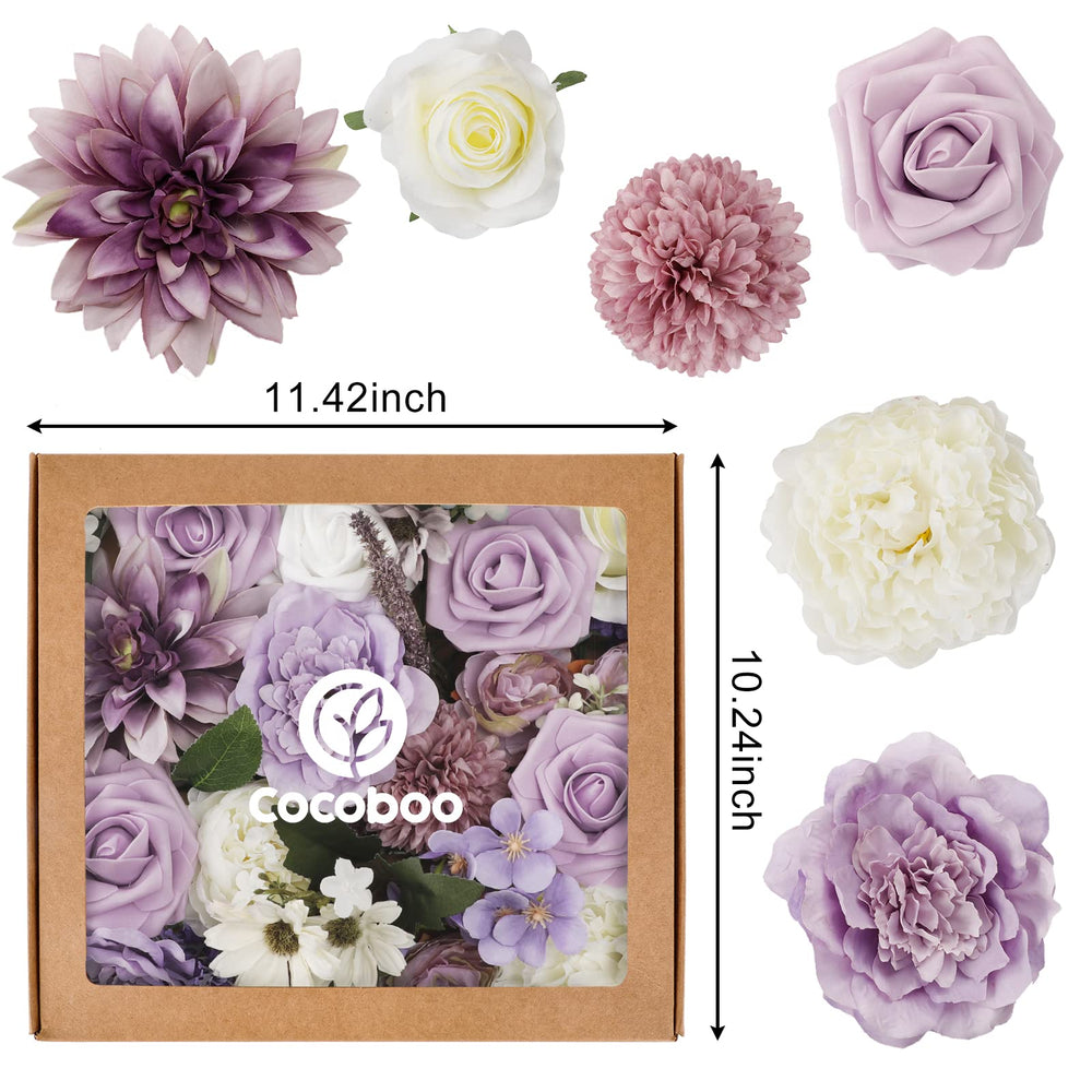 COCOBOO Artificial Purple Flowers Combo for DIY Wedding