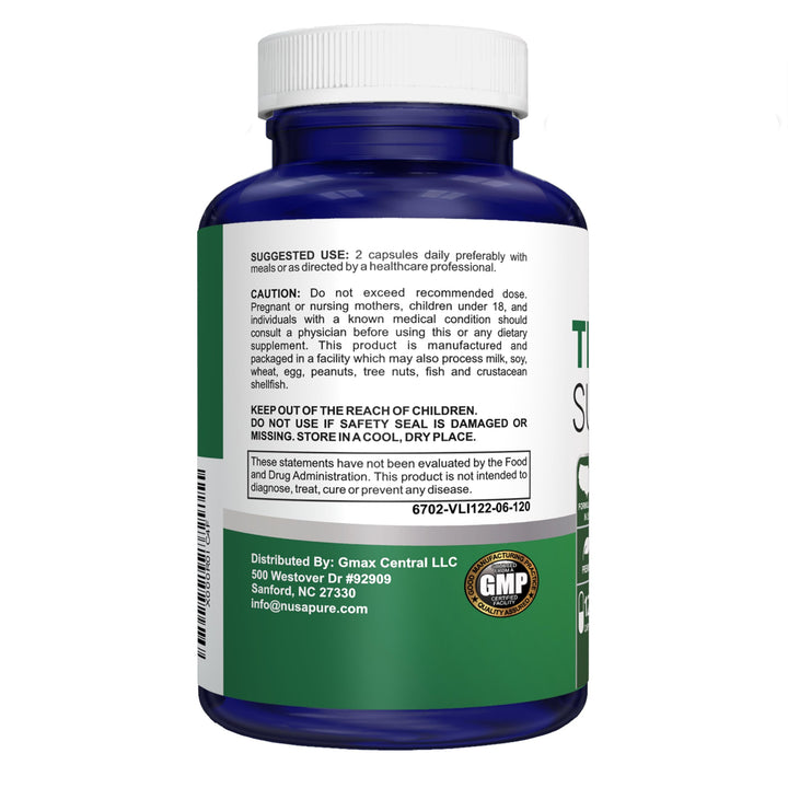 Thyroid Support Supplement (Non-GMO) 120 caps, Ashwaganda, Iodine, Zinc, kelp, Vitamin B12, L-Tyrosine, Selenium, Copper