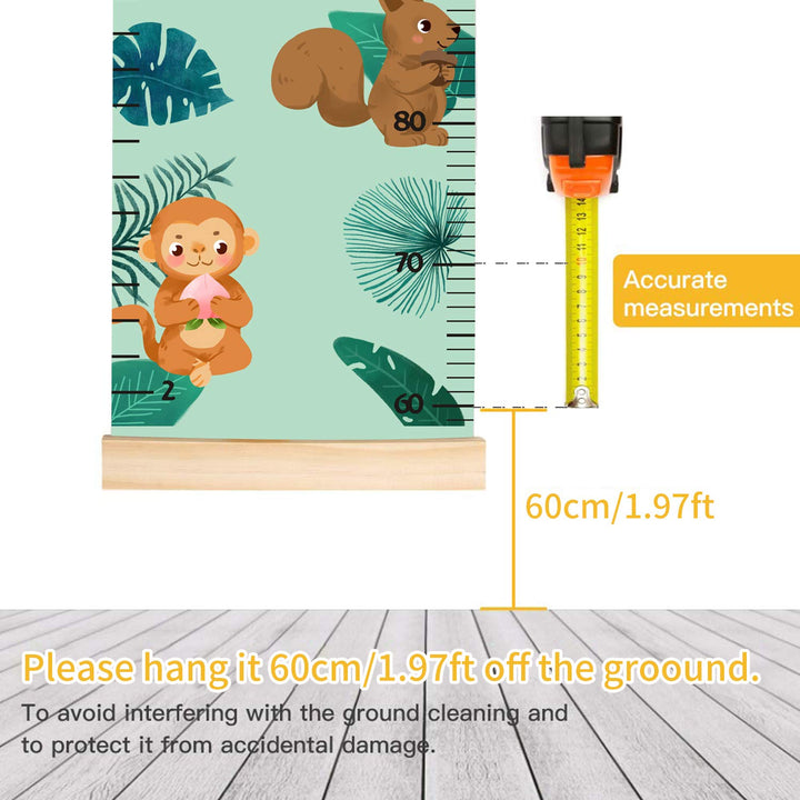 Animals Growth Chart for Kids, Baby Height Chart, Canvas Height Measuring Rulers for Boys Girls (Animals 5)