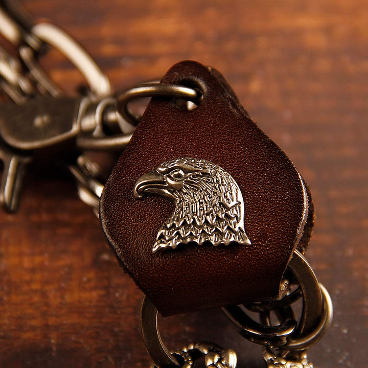 Wallet Chain For Men Fashion Hip Hop Punk Cool Hawk claw Jeans Chain,Retro Anti Theft Key Chain Pant Chain(Brown Skin Eagle Claw)