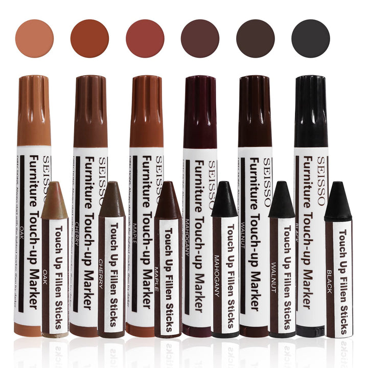 Furniture Touch Up Marker 12PCS Repair Kit Cover Wood S