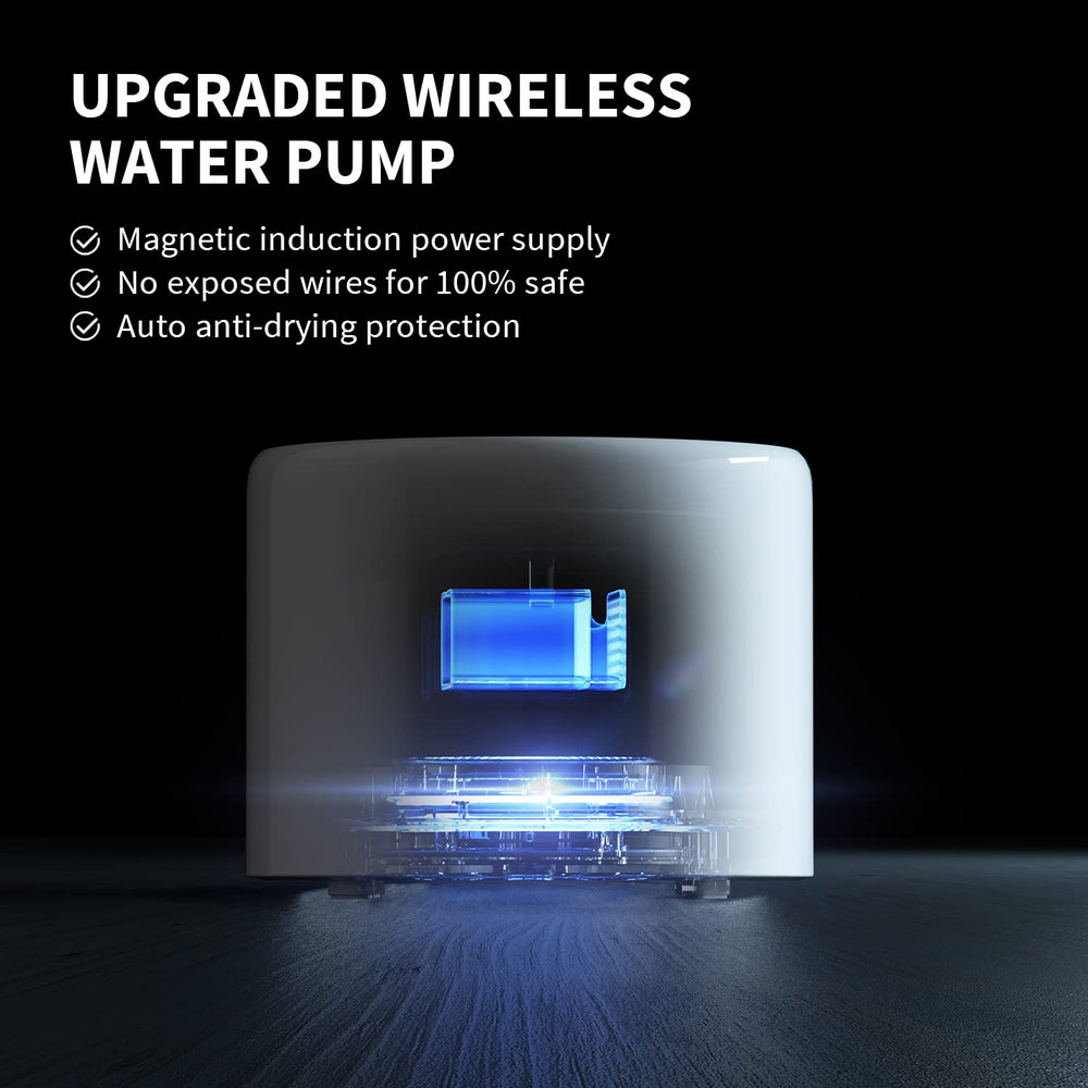 Stainless Steel Cat Water Fountain with Wireless Pump, Dog Cat Water Fountain Dispenser,Ultra Quiet Pet Water Founatin for Cats and Small Dogs