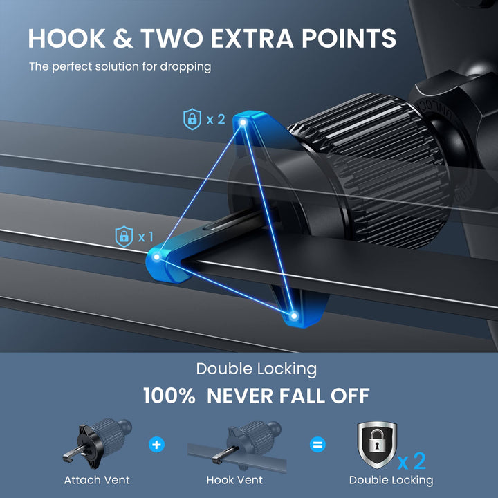 Phone Mount for Car Vent [Upgraded Metal Clip] Cell Phone Holder Car Hands Free Cradle in Vehicle Car Phone Holder Mount for Smartphone, iPhone, Cell Phone Automobile Cradles Universal