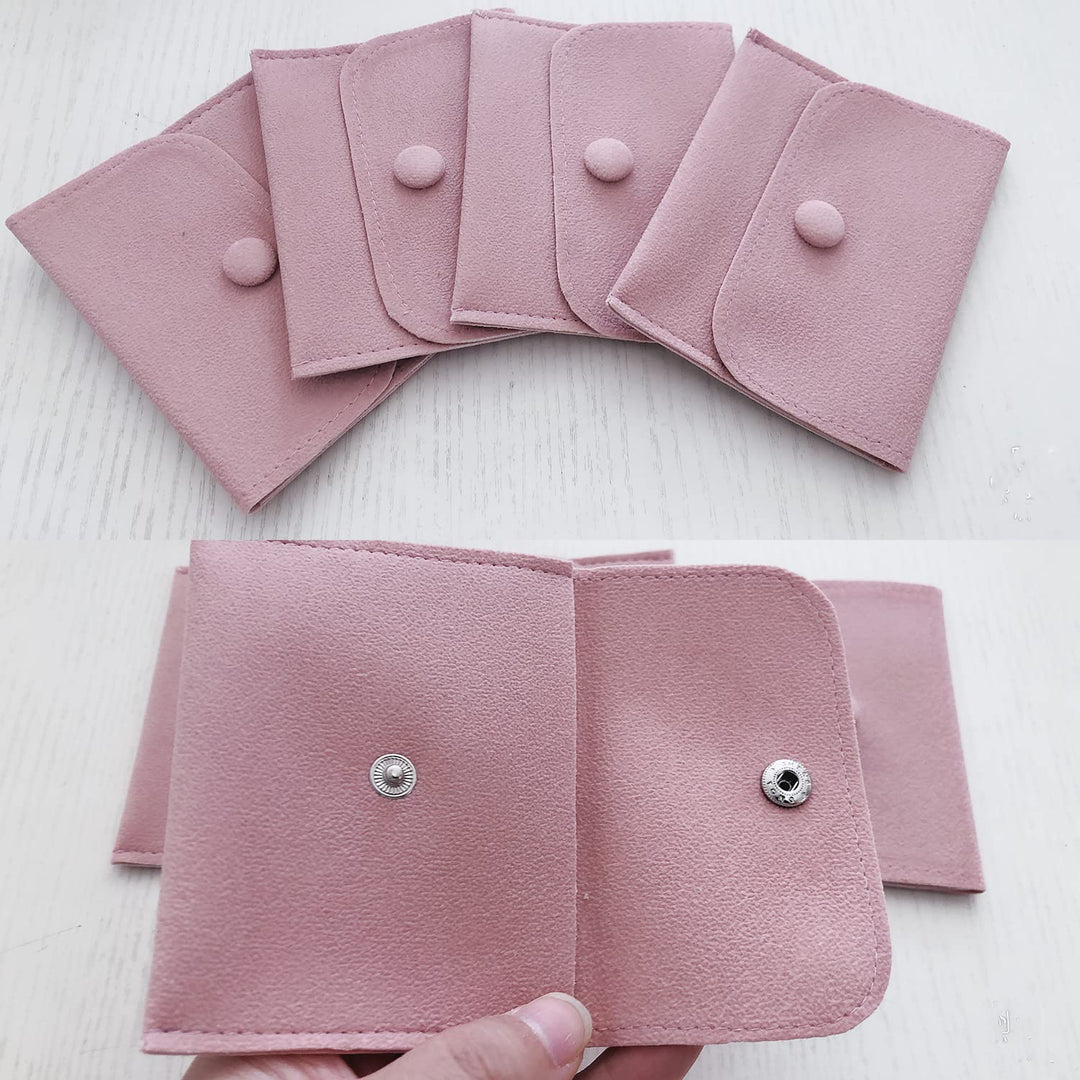 GBSTORE 6 Pcs Velvet Jewelry Storage Pouch with Snap Bu