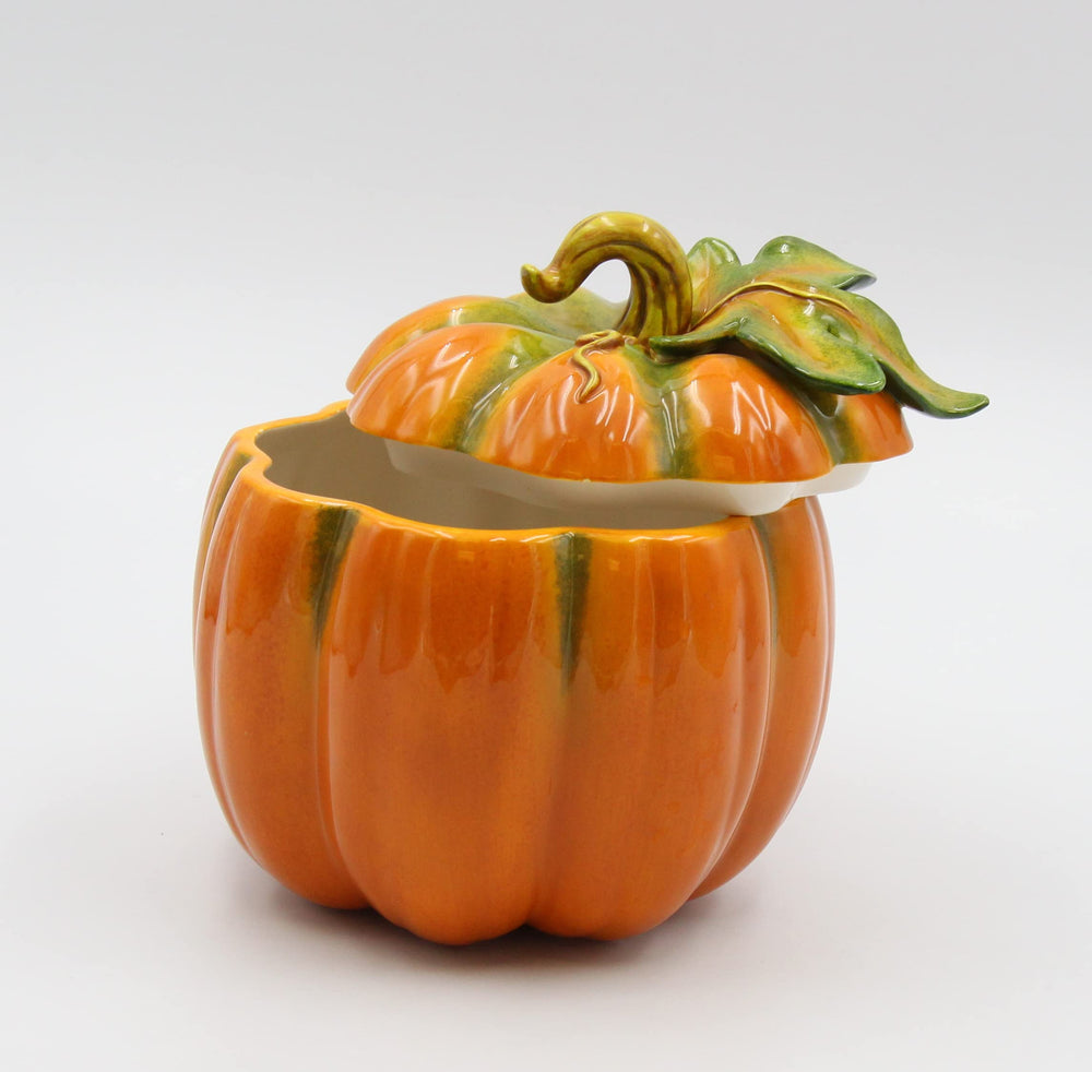 10365 Fine Ceramic Pumpkin Box, 6-1/8-Inch Orange