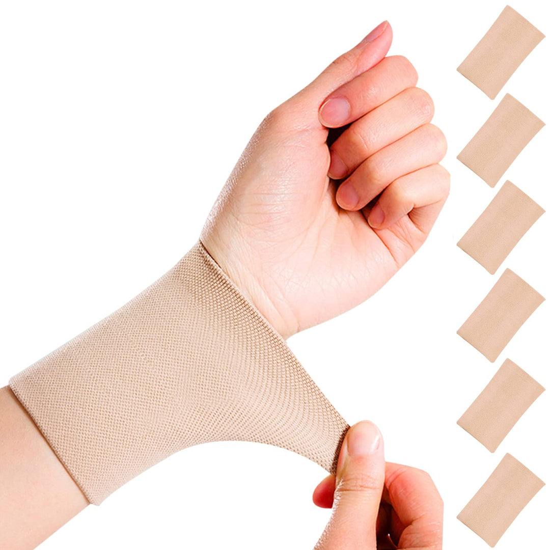 SEXYEYE 2 Pairs Men & Women Compression Wrist Sleeve Wrist Brace Wrist Supports Wrist Wraps Elastic Wristbands for Tennis, Tendonitis, Carpal Tunnel, Tattoo Cover Up Bands