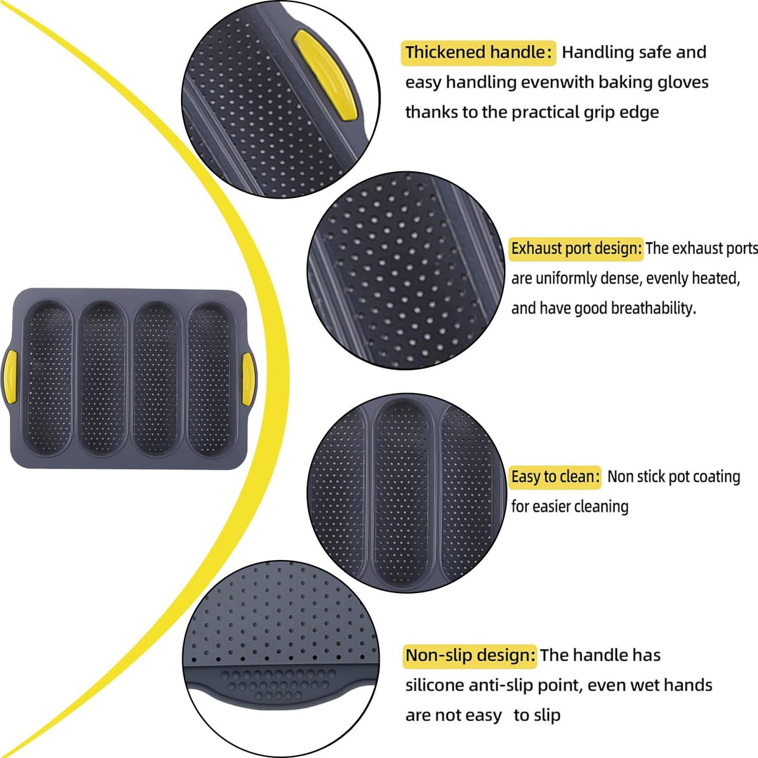 Silicone Bread Loaf Pan, Non-stick &amp; Heat-resistance French Bread Baking Pan, Bread Pans for Homemade Bread, Bread Mold for Baking, Silicone Baking Mold, Sandwich Bread Loaf Pan