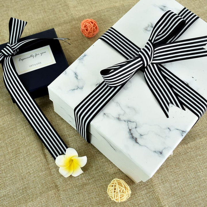 Black White Striped Ribbon 1 Inch Wide Fabric Grosgrain