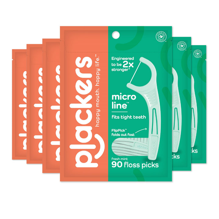 Plackers Micro Line Dental Floss Picks, Fold-Out FlipPi