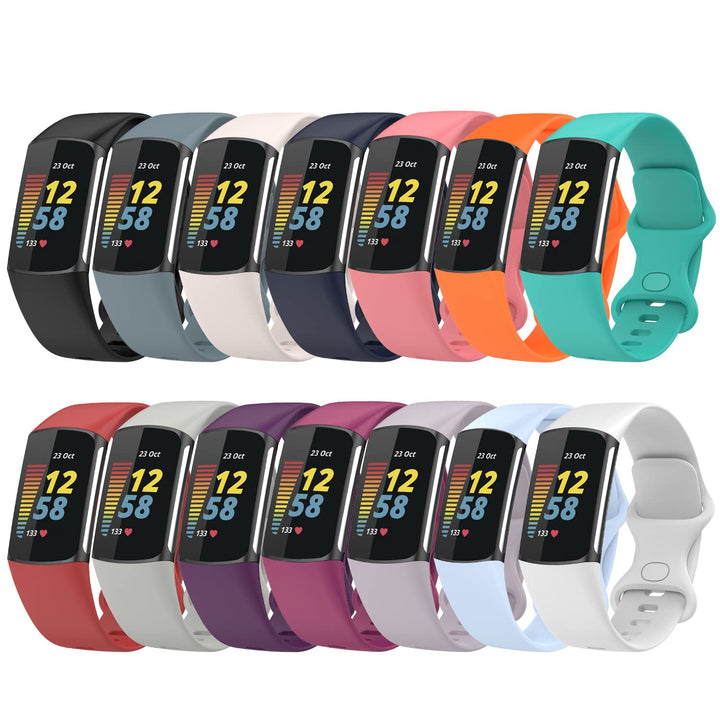 14 Pack Sport Bands Compatible with Fitbit Charge 5 Smartwatch Accessory,Soft Silicone Watch Strap Wristbands Bracelet Replacement for Charge5 Women Men,Pack of 14 Colors,Small