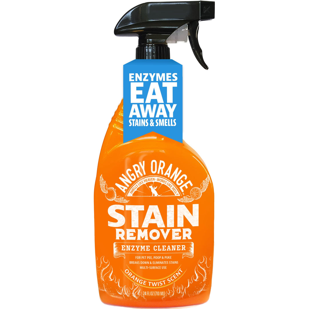 Angry Orange Stain Remover - 32oz Enzyme Pet Cleaner - Dog &amp; Cat Urine Destroyer and Stain Remover - Citrus Spray Cleaning Solution - Puppy Supplies