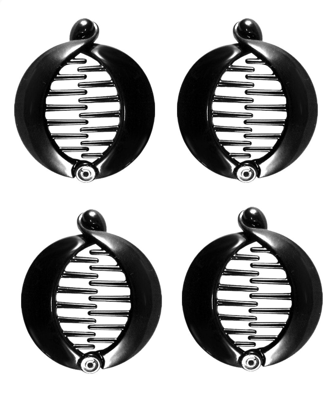 2.5 Effortless Beauty Assorted Side Combs Hair Clip Comb Pin Round Banana Clips,4-count