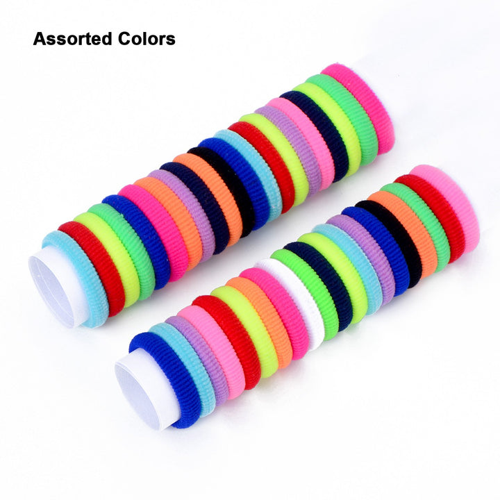 100 Pieces Elastic Hair Ties Mini Bands Tiny Rubber Colored Girls Ponytail Holders For Baby Kids