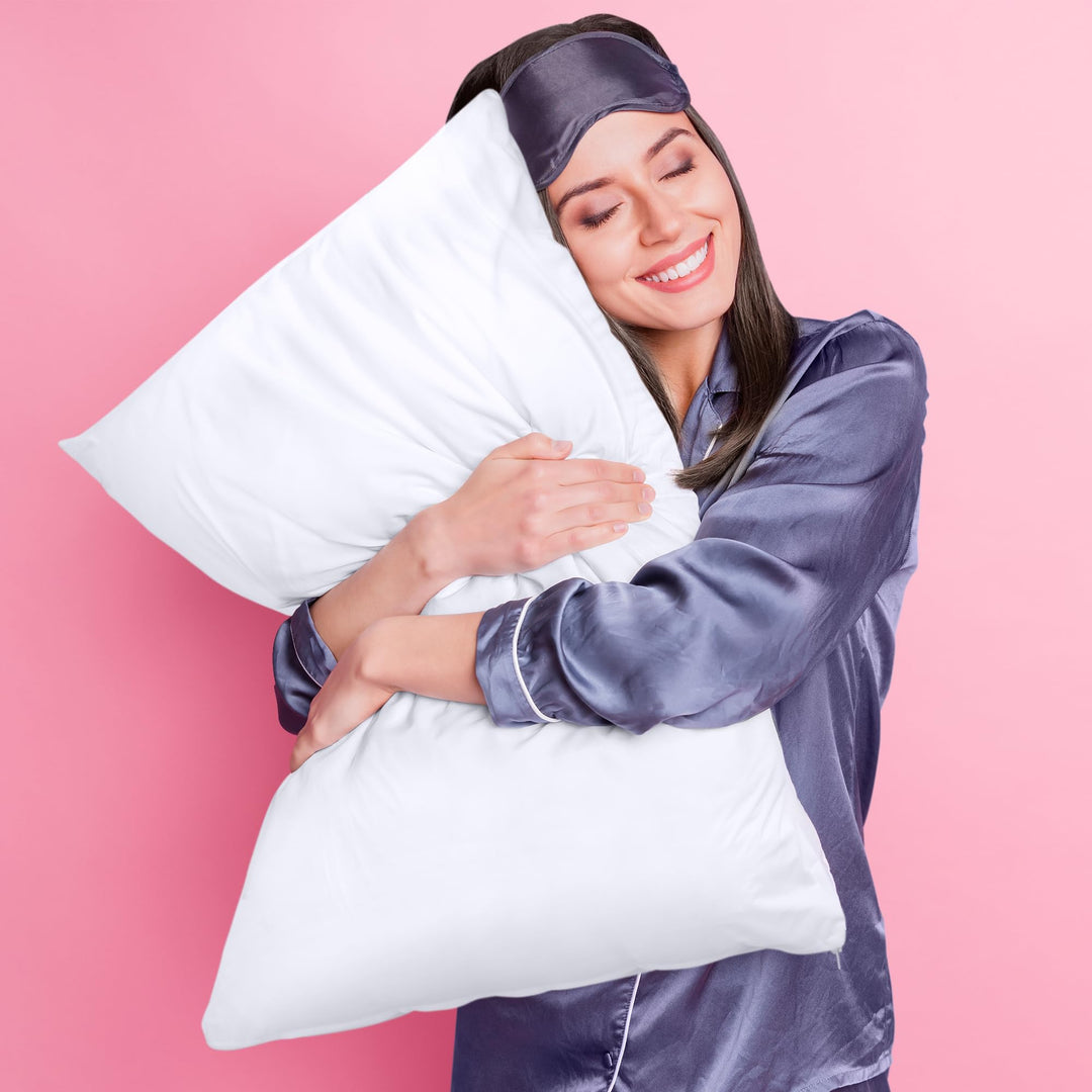 Waterproof Pillow Protectors Zippered (2 Pack, White) Queen Size, Zippered Pillowcases, Bed Bug Proof Pillow Encasement Covers 20 x 28 Inches