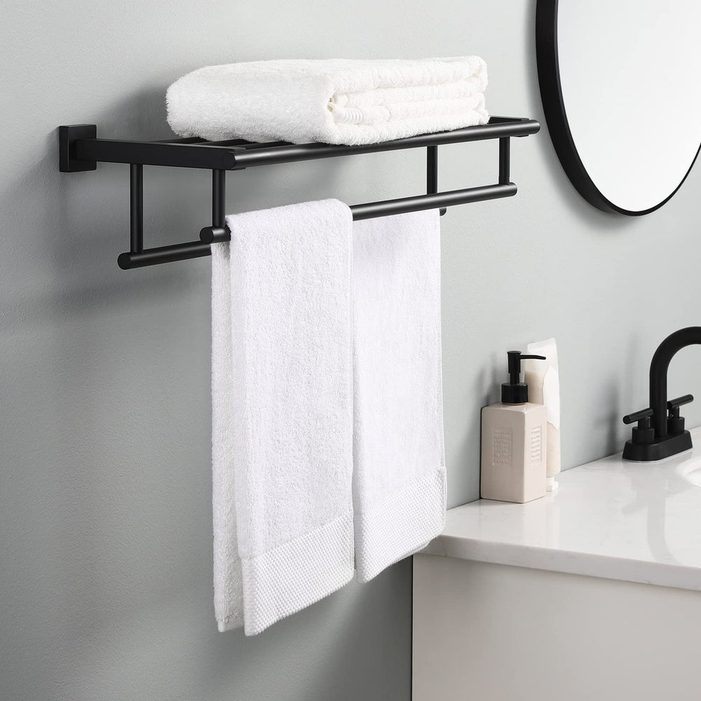 Bathroom Towel Rack with Double Towel Bar, 16-Inch Towel Holder Wall Mount, SUS304 Stainless Steel Brushed Finish, A2112S40-2