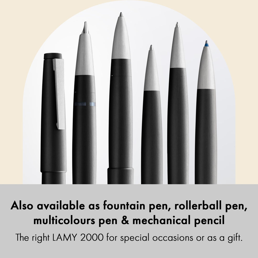 2000 black - elegant ballpoint pen in robust fibreglass barrel - perfectly balanced - incl. giant refill M 16 in line width M in black