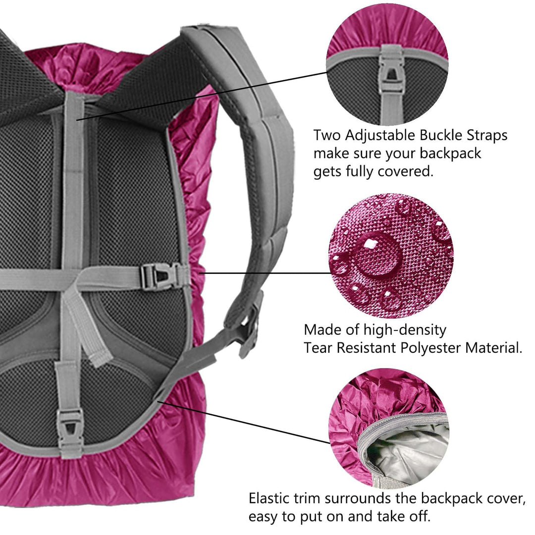 Waterproof Backpack Rain Cover, 8000mm Waterproof Level, Upgraded Ultra-Strong Multilayer Structure, Antislip Cross Buckle Strap, Ultralight Compact Portable, for Hiking, Camping, Traveling