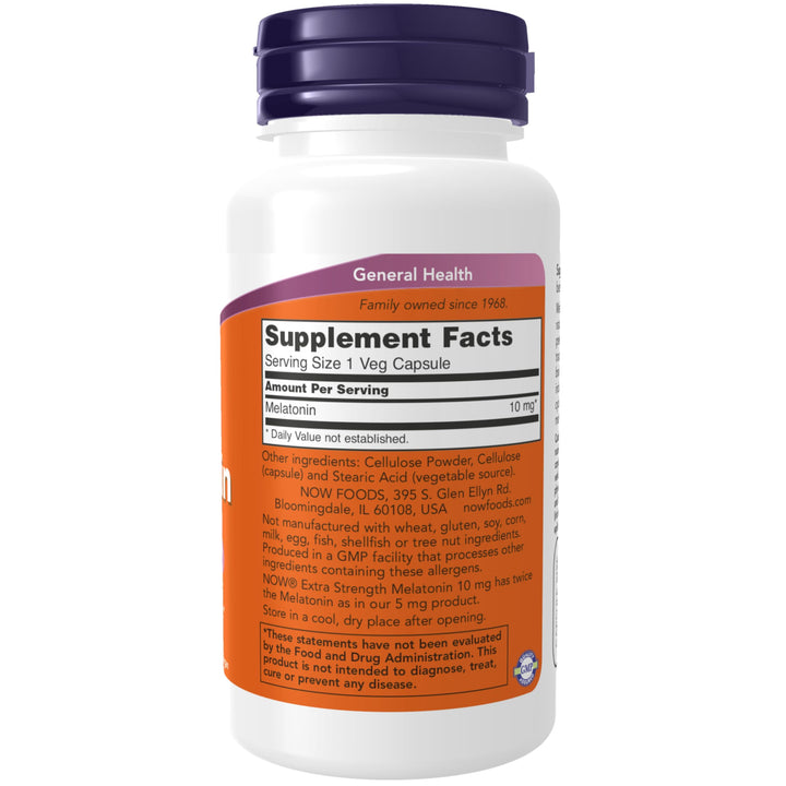 NOW Foods Supplements, Melatonin, Extra Strength 10 mg,