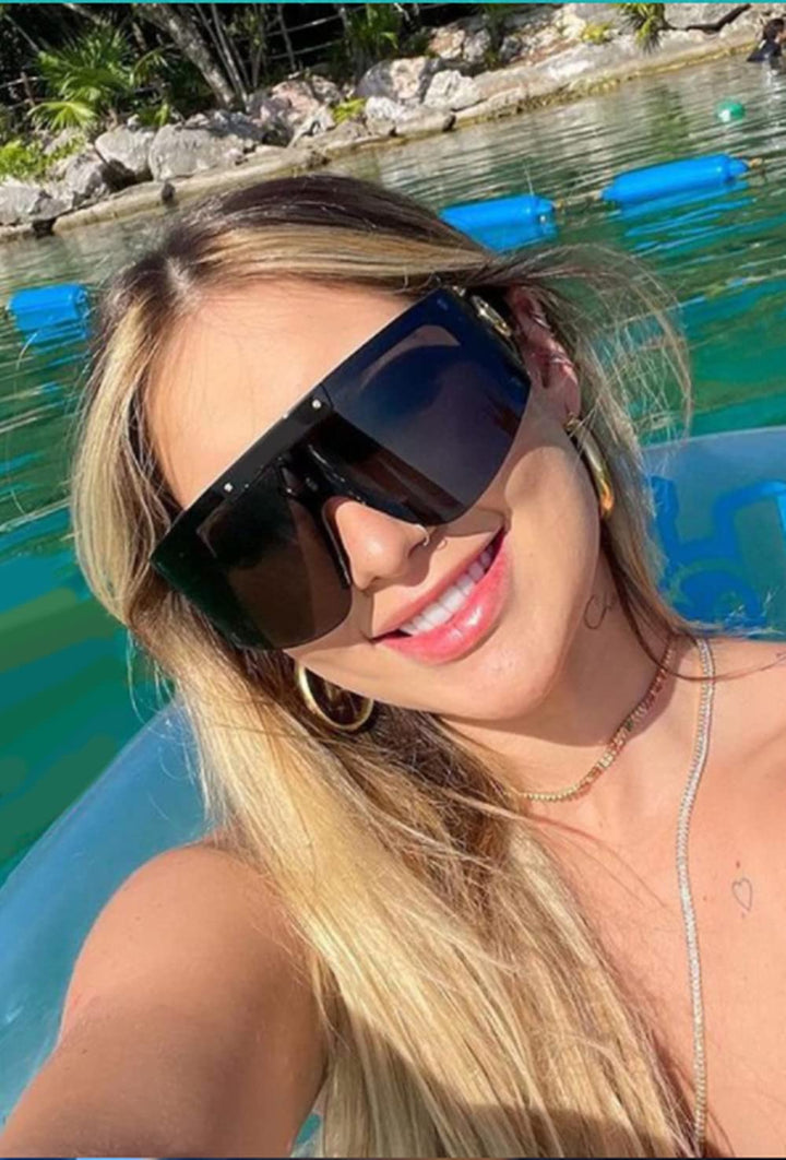 FEISEDY Sunglasses for Women, One Piece Oversized Sungl