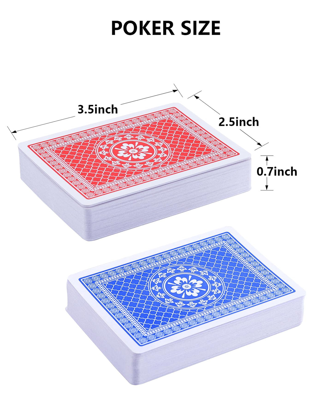 2 Pack Large Print Playing Cards, Poker Size Large Index Deck of Cards, Linen Finish Surface, Pattern A
