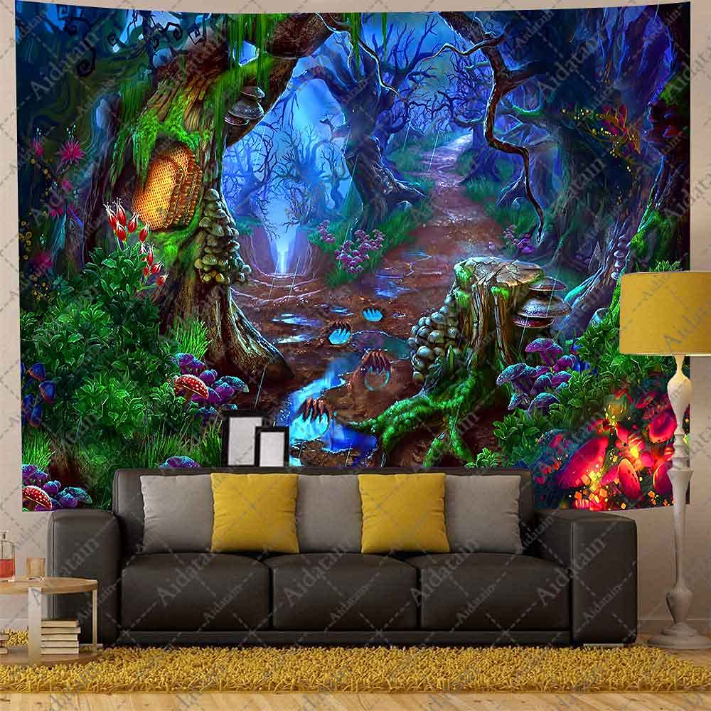 Aidatain Fantasy Forest Tapestry Plants Jungle Magic Ga