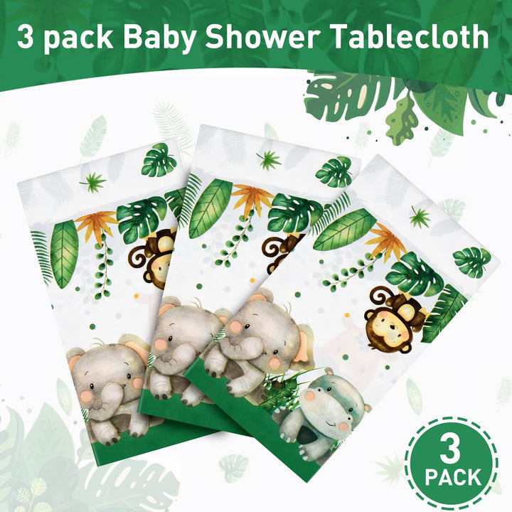 Rowland County 3Pcs Jungle Safari Tablecloths, Jungle T
