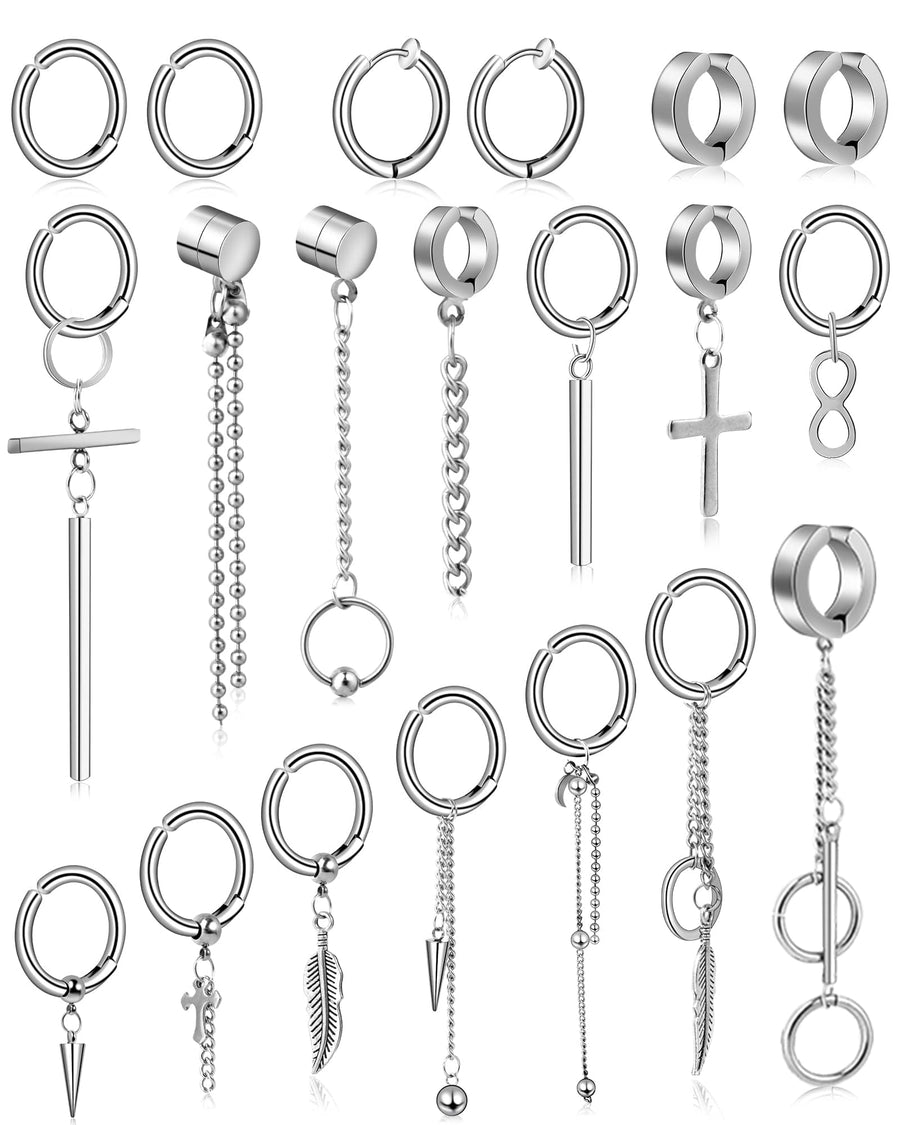 ONESING 20 Pcs Clip On Earrings for Men Magnetic Earrin