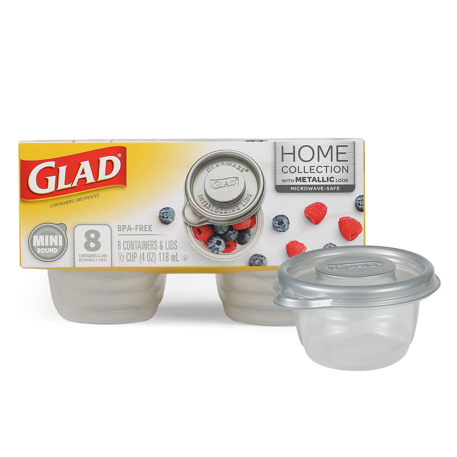 GladWare Home Mini Round Food Storage Containers, Small