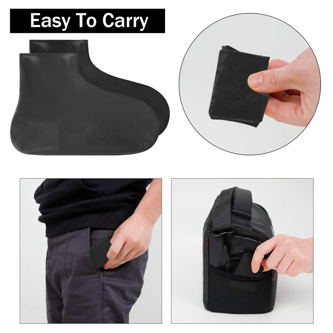 TCCFCCT Waterproof Shoe Covers, Reusable Silicone Shoe 