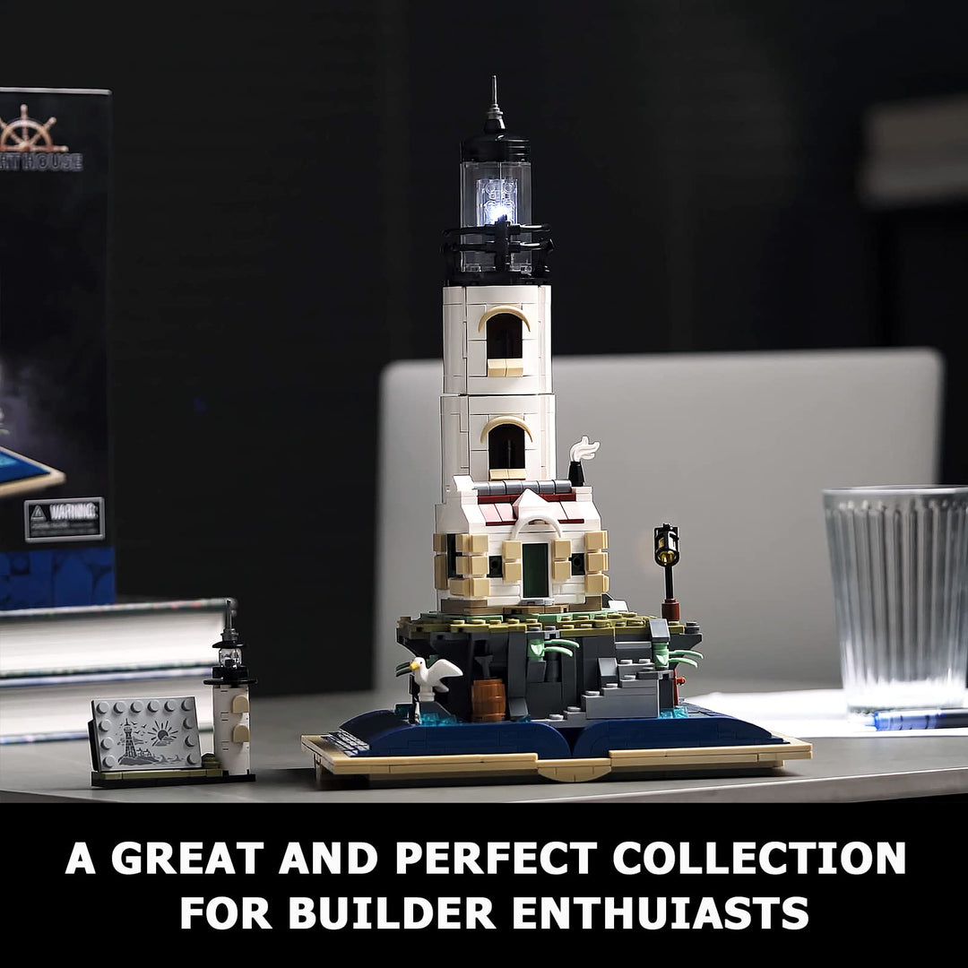 Ideas Lighthouse Building Sets with Glowing Rotating Lighting for Kids and Adults to Build and Collect, STEM Gifts for Boys and Girls Ages 8+(1016 Pieces),New in 2023