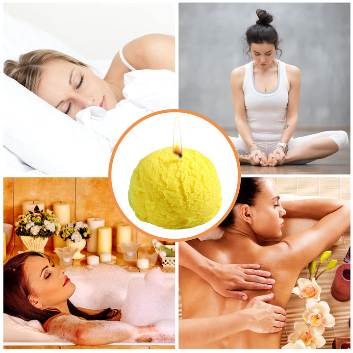 4 Pcs Silicone 3D Ice Cream Ball Shape Molds/Candle Molds Silicone/Large Round Soap Mold for Aromatherapy Candle Making, Handmade Soap, Wax Melt