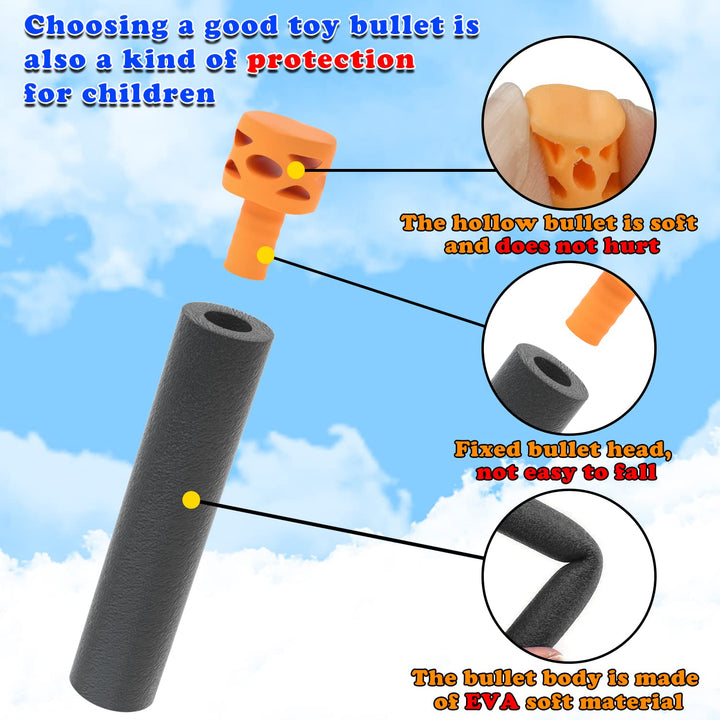 100 Pcs Waffles Darts Refill Pack Foam Bullet Compatible for NERF N-Strike Series Blaster (Black)
