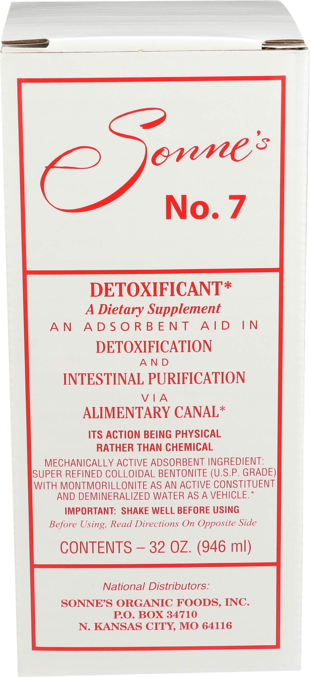 Sonne&#39;s Organic Foods - Sonne&#39;s No. 7 Detoxification, 32 fl oz liquid