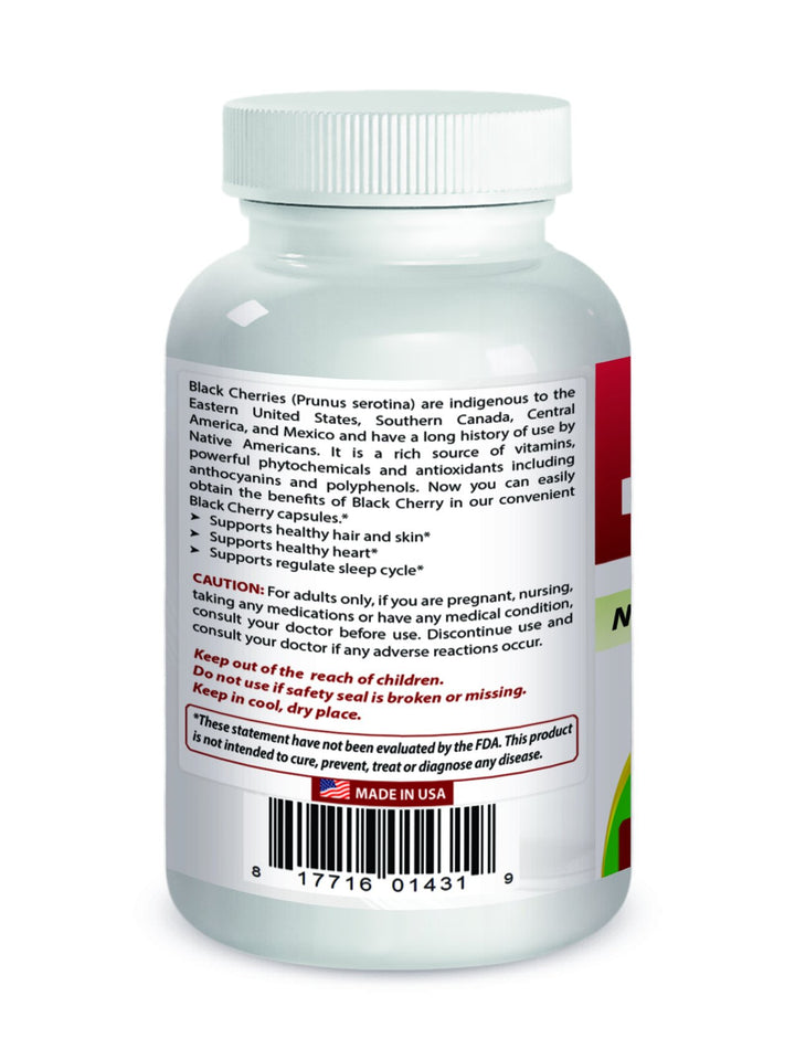 Black Cherry 1000 Mg Capsule, 180 Count