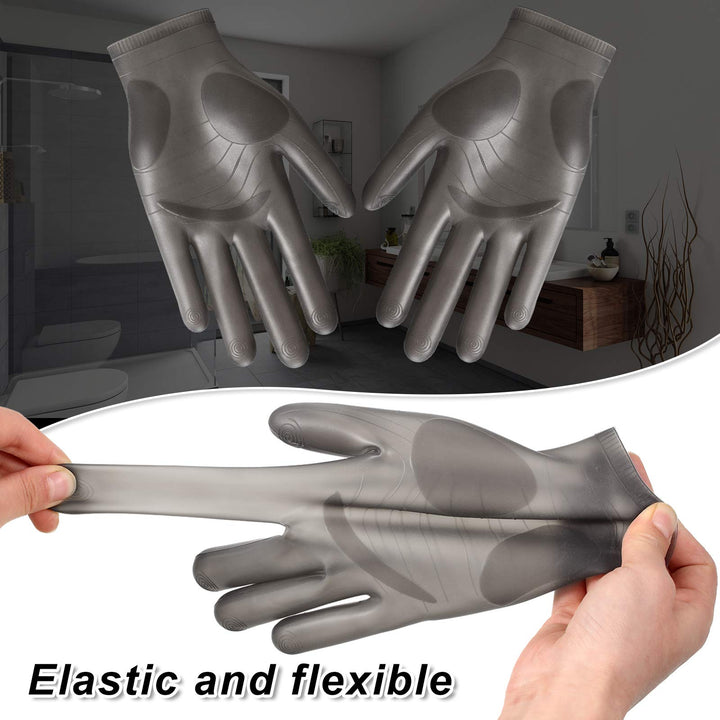 2 Pairs Epoxy Gloves Silicone Gloves for Resin Reusable Safe Silicone Gloves for Crafts Jewelry Making Work DIY (Black, Blue)