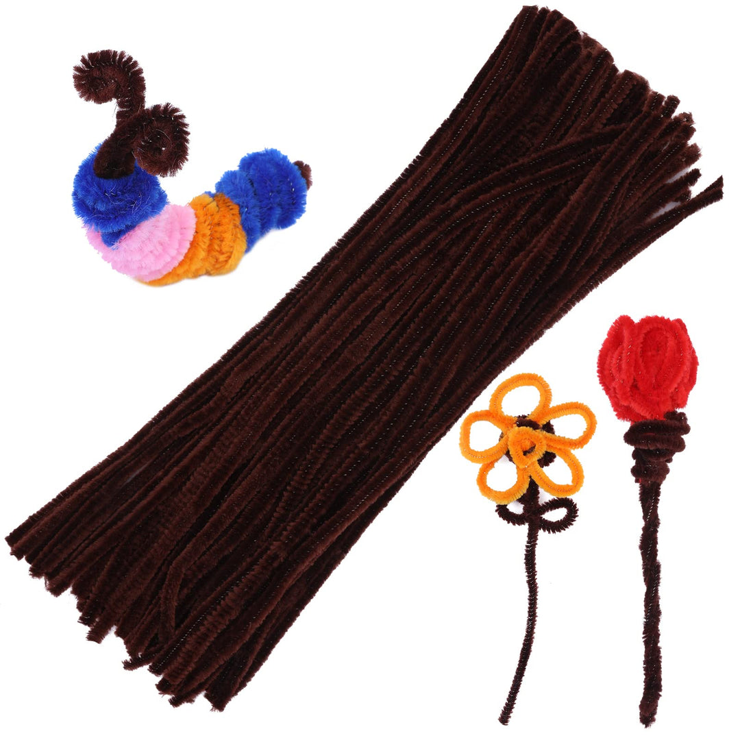 110 Pieces Pipe Cleaners, Dark Brown Pipe Cleaners, Craft Pipe Cleaners, Art Pipe Cleaners for Creative Home Decoration Supplies Arts and Crafts Project
