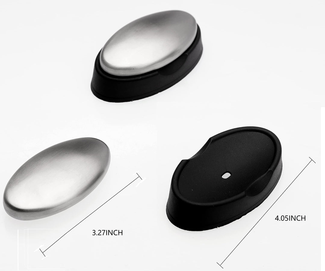 Stainless Steel Soap, 3 pcs Stainless Steel Bar Soap, Metal Soap, Odor Removing Soap Bar with Soap Dish, Remove Odor of Onion, Garlic and Fish etc