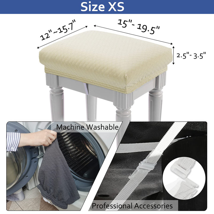 BUYUE Luxury Vanity Bench Stool Cover, (15- 20) L x (11