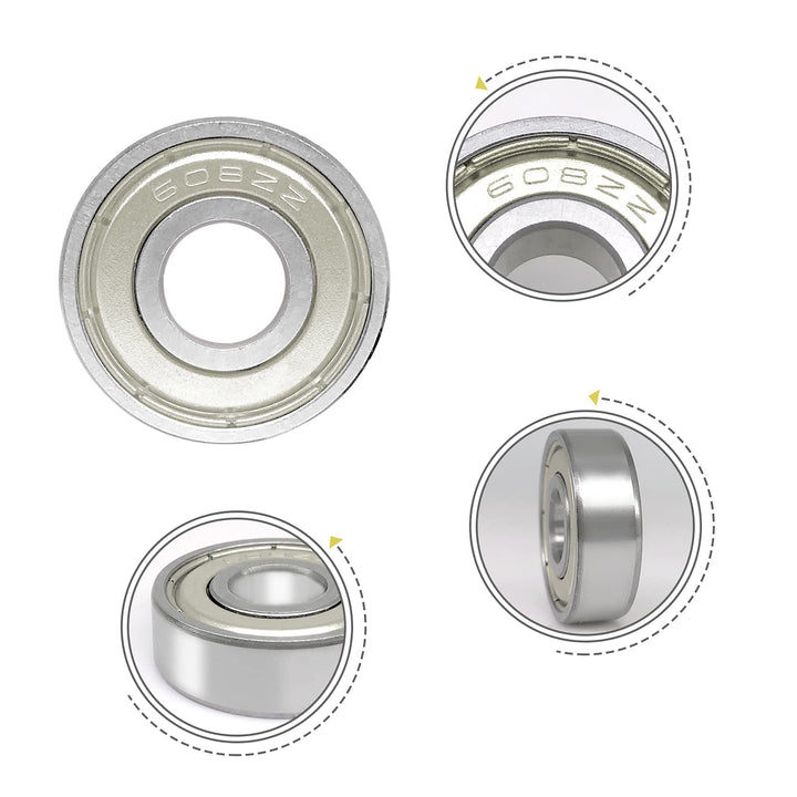608 zz Skateboard Bearings for Roller Inline Skate Roller Blade Scooter Wheel 3D Print Rollerblade Double Shielded Chrome Steel 8x22x7mm Miniature Ball Bearing