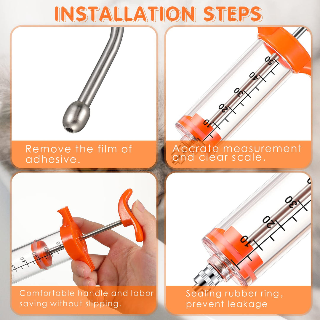 50 ml Goat Drench Syringe with 3 Drench Nozzle Adjustab