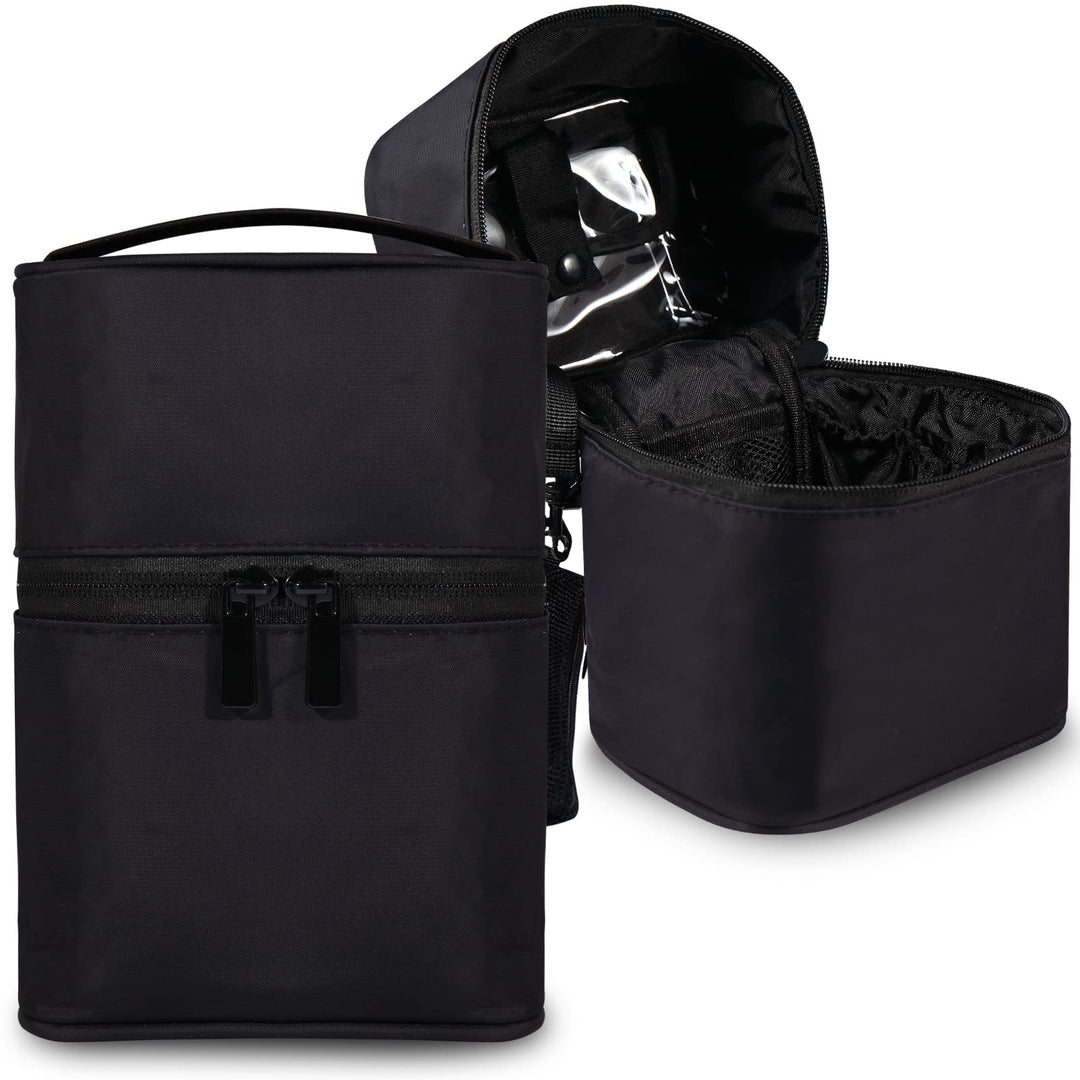 Black: Makeup Brush Organizer Artist Makeup Bag Brushes Set Case Professional Travelling Brush Pen Pencil Holder Make Up Cup Storage Organizer Case Pencil Pouch Cosmetic Bag for T