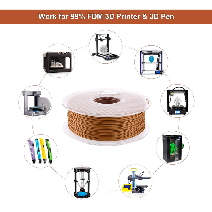PLA 3D Printer Filament, Pla Filament Red Wood PLA Printing Filament 1.75mm 15% Real Wood,1KG Cherry Wood Color Nature Wood Texture