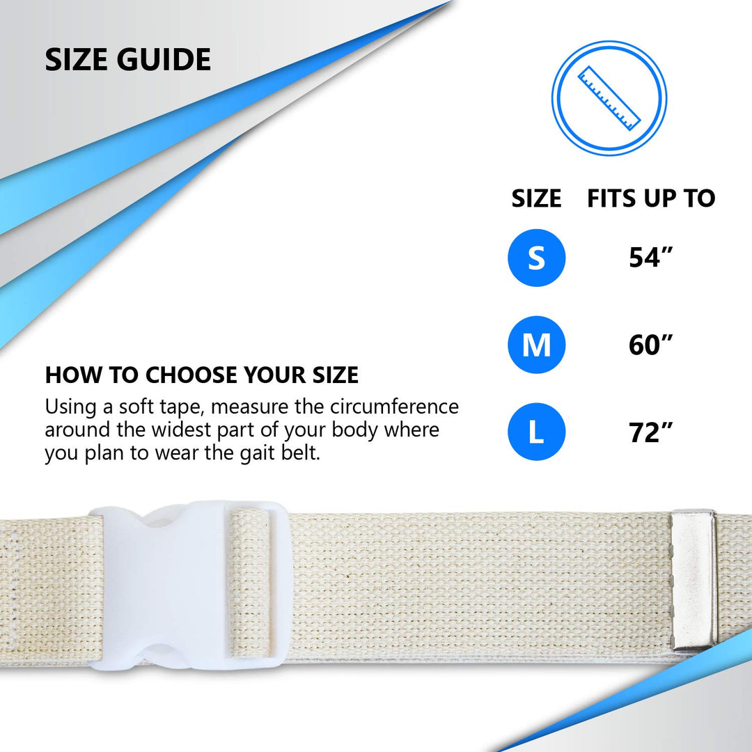 NYOrtho Plastic Buckle Gait Belt - Adjustable Machine Washable Strong and Durable Material Latex Free, Pastel, 72